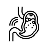 indigestión estómago línea icono vector ilustración