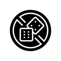 gambling game addiction glyph icon vector illustration