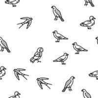 Bird Flying Animal With Feather Vector Seamless Pattern