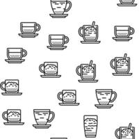 Coffee Types Energy Morning Drink Vector Seamless Pattern