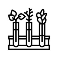 laboratory plant growth phytotherapy line icon vector illustration