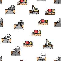 Road Construction Vector Seamless Pattern