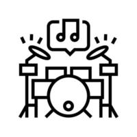 play musical instrument mens leisure line icon vector illustration