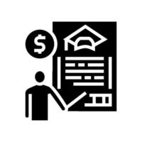 for education allowance glyph icon vector illustration