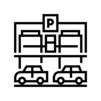 ilustración de vector de icono de línea de estacionamiento de equipo