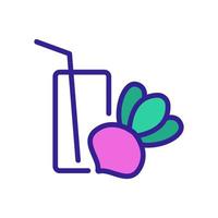 turnip juice glass icon vector outline illustration