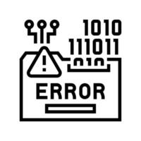 ilustración de vector de icono de línea de sistema de error