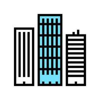 skyscraper buildings color icon vector illustration