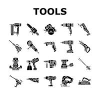 herramientas para construir y reparar iconos conjunto vector