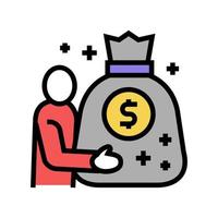 businessman wealth color icon vector illustration