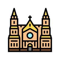 cathedral building color icon vector illustration