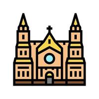 ilustración de vector de icono de color de edificio de catedral