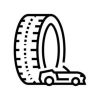 ilustración de vector de icono de línea de neumáticos de alto rendimiento