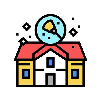 ilustración de vector de icono de color de limpieza de casa