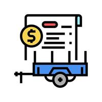 rent trailer agreement color icon vector illustration