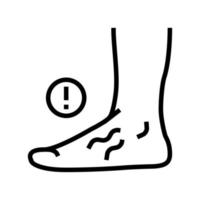 disease flat feet line icon vector illustration