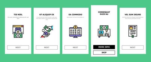 Subscription Content Onboarding Icons Set Vector