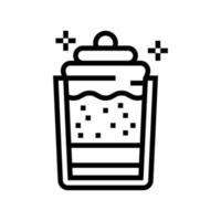 creamy dessert cup line icon vector illustration