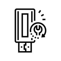 flash media data recovery line icon vector illustration