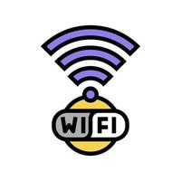 Ilustración de vector de icono de color de conexión wifi inalámbrica