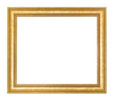 empty wide golden wooden picture frame photo