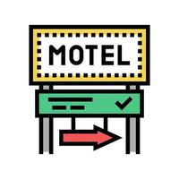 road advertising mark motel color icon vector illustration