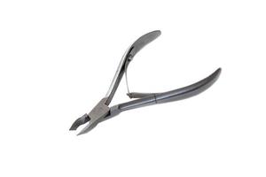 manicure and pedicure steel scissors for burr isolated on white background photo