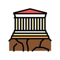 acrópolis antigua grecia arquitectura edificio color icono vector ilustración