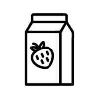 ilustración de contorno de vector de icono de yogur de fresa envasado