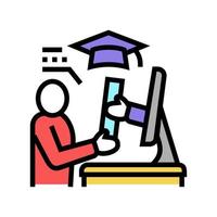 online graduate color icon vector illustration