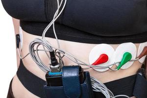sensors and recorder of Holter monitoring on torso photo