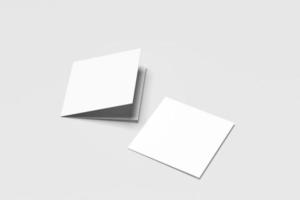 SQUARE BIFOLD BROCHURE BLANK MOCKUP photo