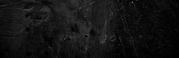 Panoramic black and grey concrete texture background. Scary dark walls, slightly light black concrete cement texture for background. surface dark grunge panorama landscape photo