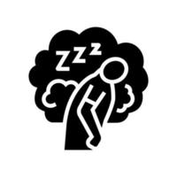 cansancio diurno o somnolencia glifo icono vector ilustración