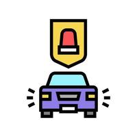 Ilustración de vector de icono de color de dispositivo de protección de coche de alarma