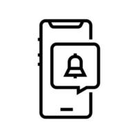 phone alarm clock line icon vector illustration