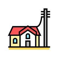 casa conectada a la ilustración de vector de icono de color de electricidad