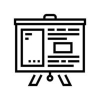 ilustración de vector de icono de línea de tablero de presentación