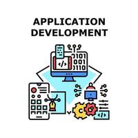 Application Development Vector Color Illustration