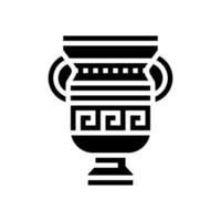 ánfora antigua grecia glifo icono vector ilustración