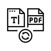 escribir texto en la ilustración de vector de icono de línea de archivo pdf