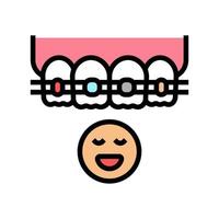 child tooth braces color icon vector illustration