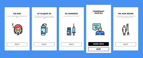 Anesthesiologist Tool Onboarding Icons Set Vector