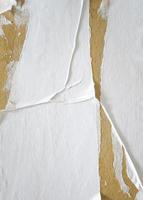 papel rasgado blanco en blanco con lados rasgados pegados. diseño de plantilla de maquetas de afiches abstractos para espacio de copia y texto. papel mojado mate arrugado para fondo y textura. foto