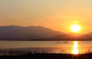 sunset on the lake photo