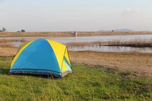 Camping place beside the lake photo