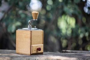 Coffee grinder and coffee beans photo