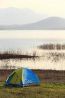 Camping place beside the lake photo