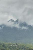 beautiful mountain scenery ,forest and misty photo