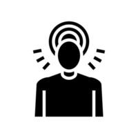 headaches, pain of head glyph icon vector illustration